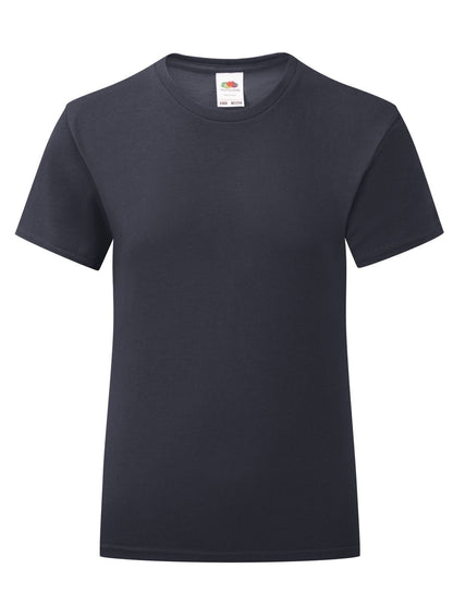 Girls Iconic T Fruit of the Loom Deep Navy