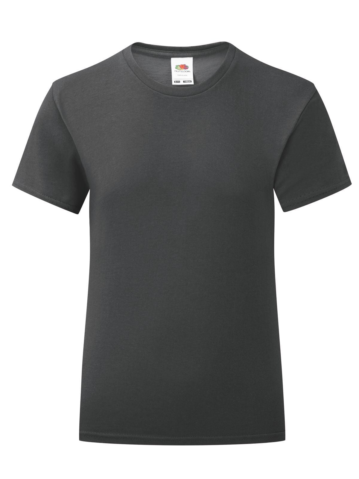 Girls Iconic T Fruit of the Loom Light Graphite