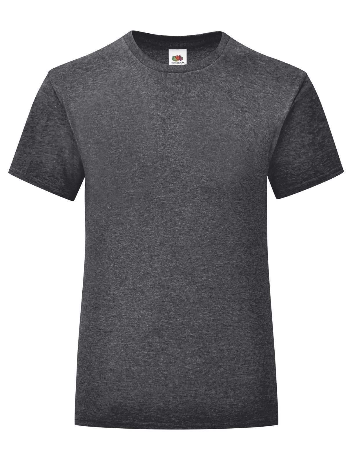 Girls Iconic T Fruit of the Loom Grigio Melange Scuro