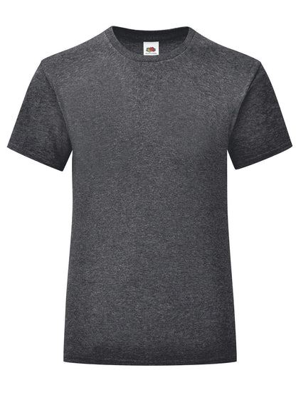 Girls Iconic T Fruit of the Loom Grigio Melange Scuro