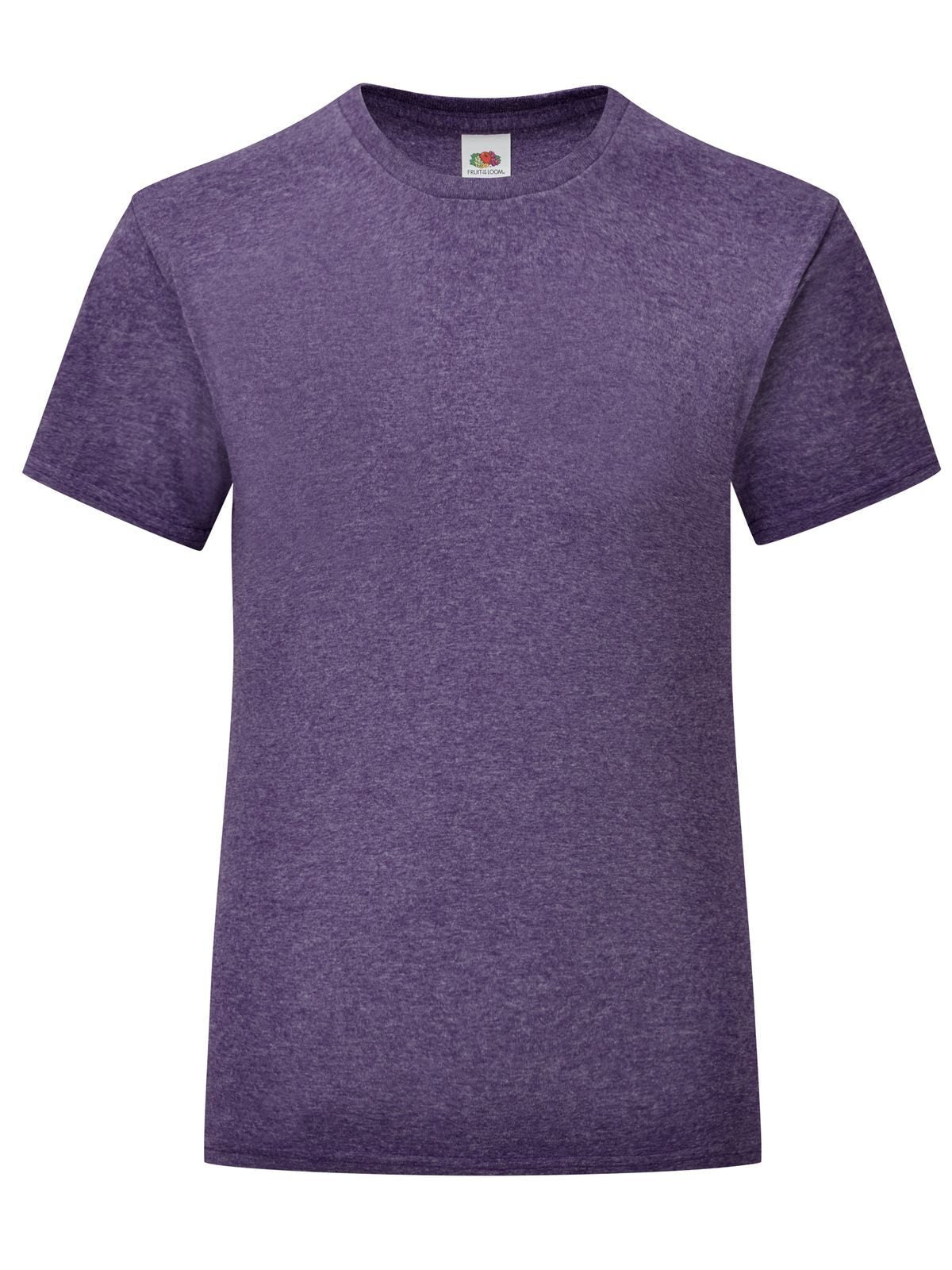 Girls Iconic T Fruit of the Loom Heather Purple