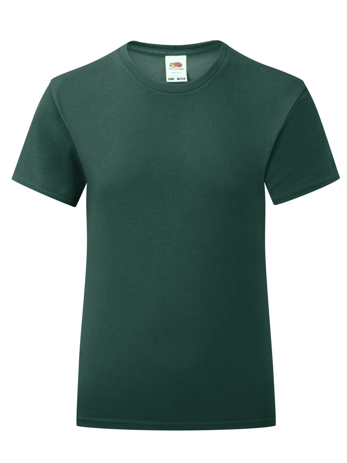Girls Iconic T Fruit of the Loom Forest Green