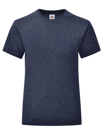 Girls Iconic T Fruit of the Loom Vintage Heather Navy