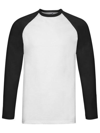 Valueweight Long Sleeve Baseball T Fruit of the Loom White-Black