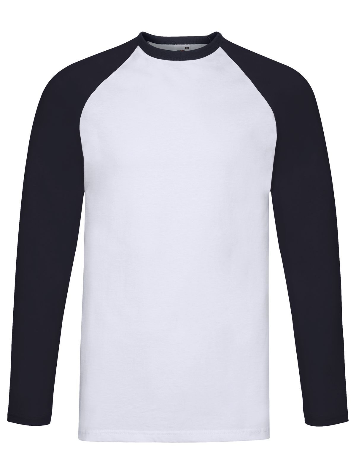 Valueweight Long Sleeve Baseball T Fruit of the Loom White-Deep Navy