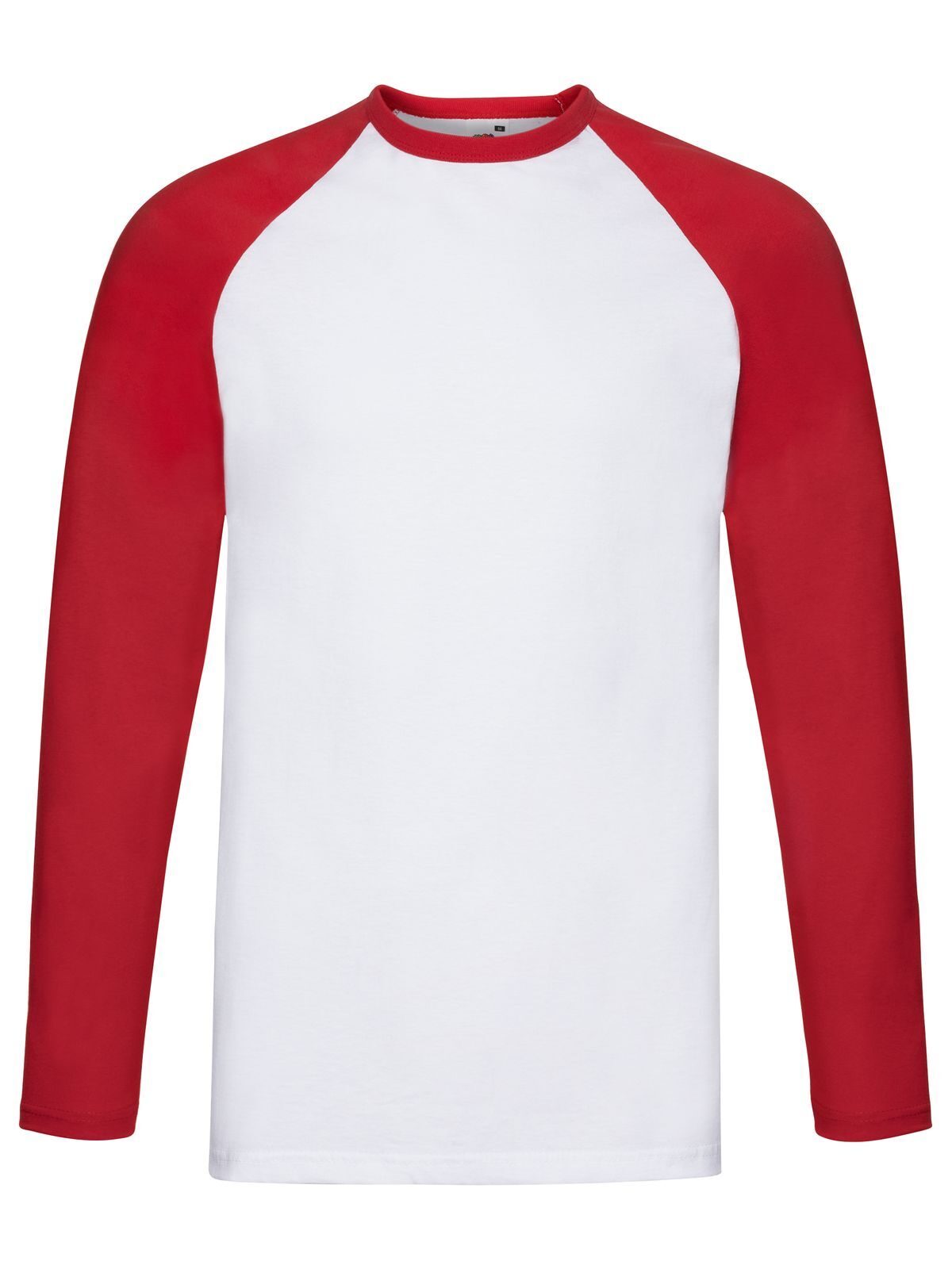 Valueweight Long Sleeve Baseball T Fruit of the Loom White-Red