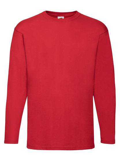 Valueweight Long Sleeve T Fruit of the Loom Red