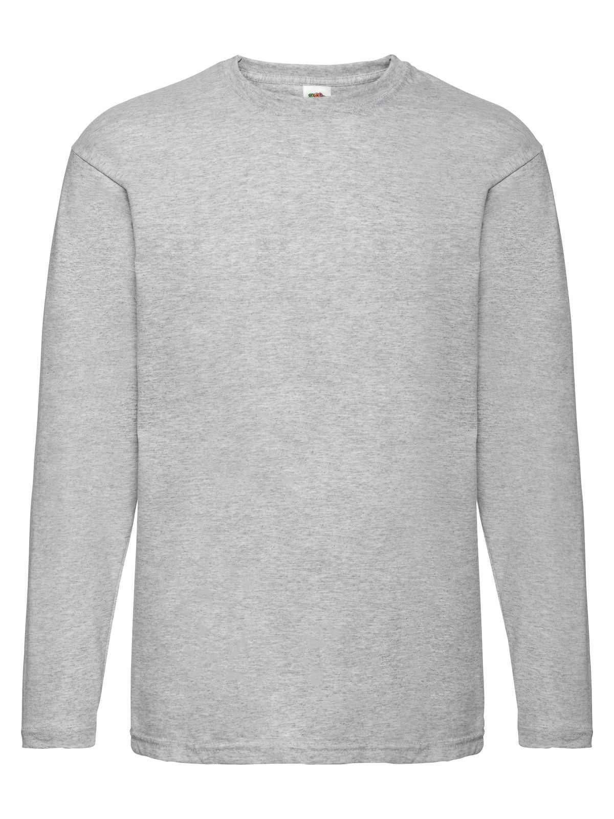 Valueweight Long Sleeve T Fruit of the Loom Heather Grey