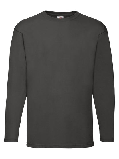 Valueweight Long Sleeve T Fruit of the Loom Light Graphite