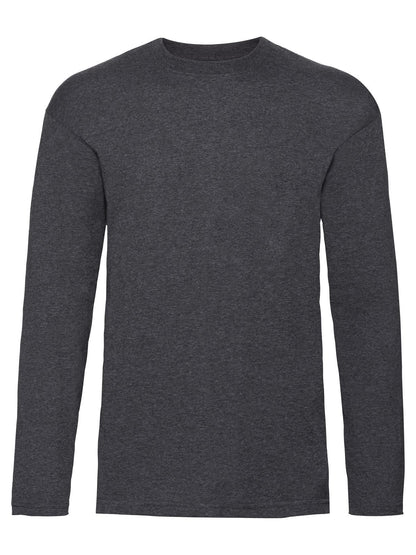 Valueweight Long Sleeve T Fruit of the Loom Grigio Melange Scuro