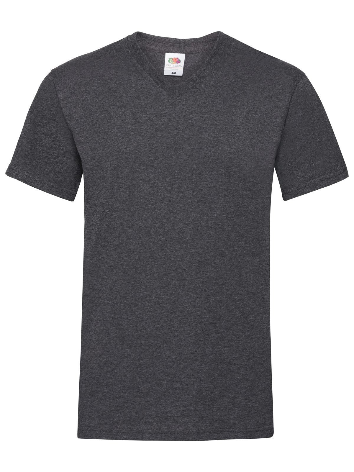 Valueweight V-Neck T Fruit of the Loom Grigio Melange Scuro
