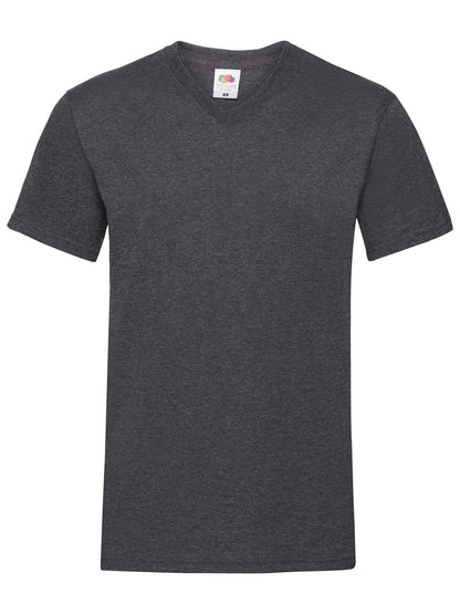 Valueweight V-Neck T Fruit of the Loom Grigio Melange Scuro