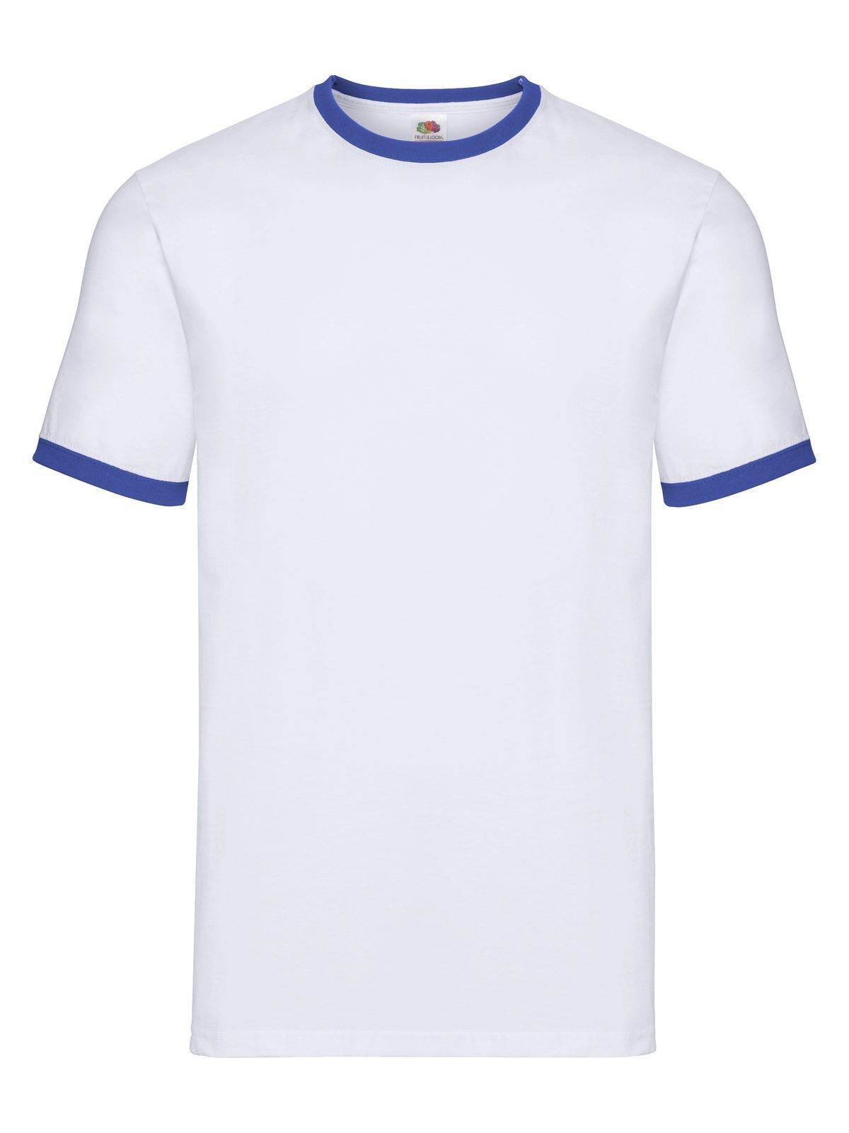Valueweight Ringer T Fruit of the Loom White-Royal Blue