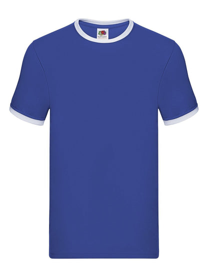 Valueweight Ringer T Fruit of the Loom Royal Blue-White