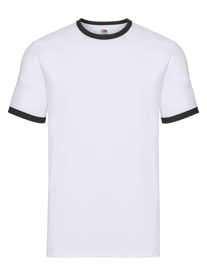 Valueweight Ringer T Fruit of the Loom White-Black