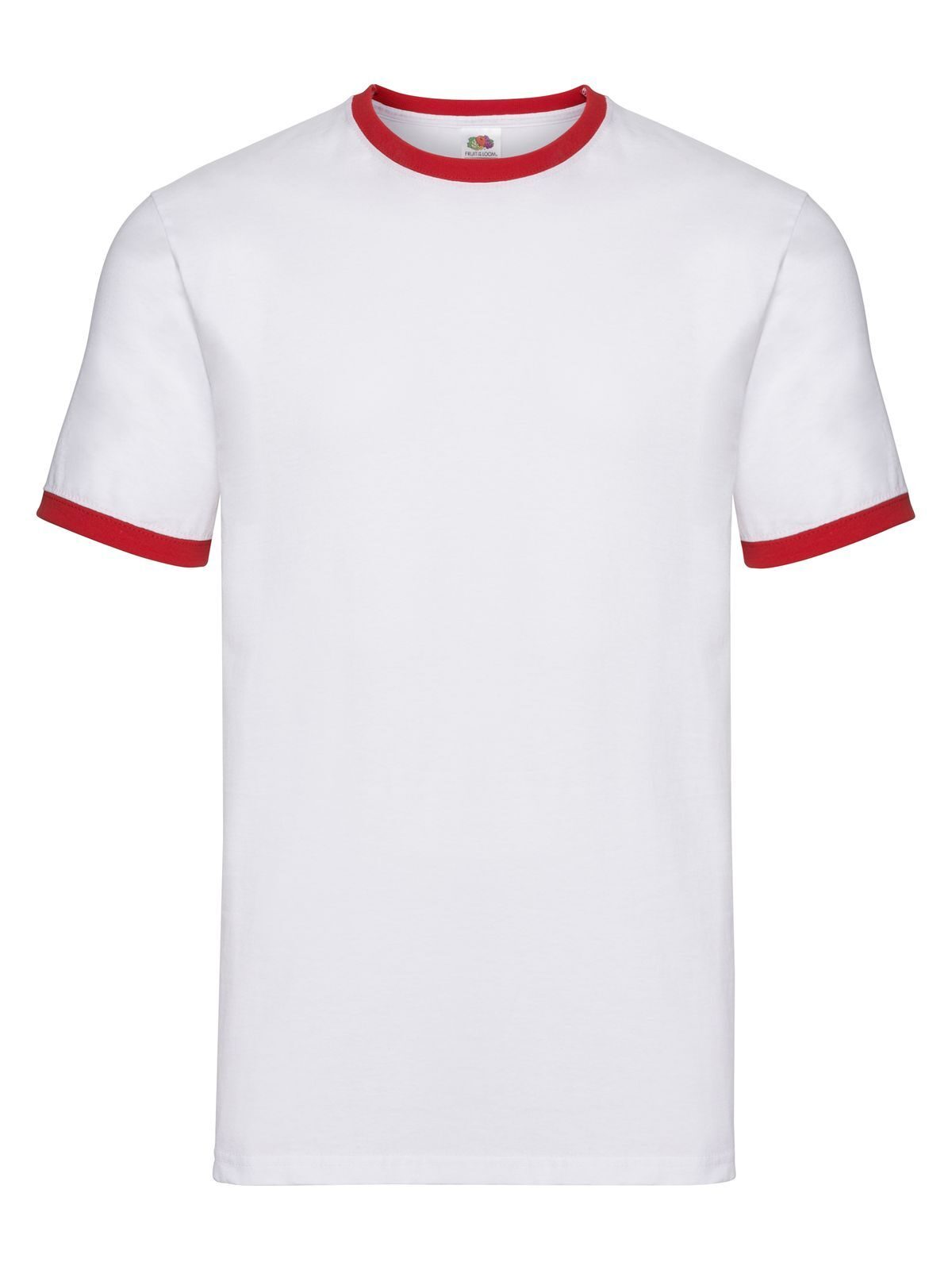 Valueweight Ringer T Fruit of the Loom White-Red