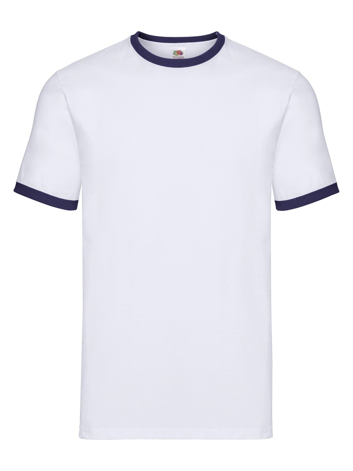 Valueweight Ringer T Fruit of the Loom White-Navy