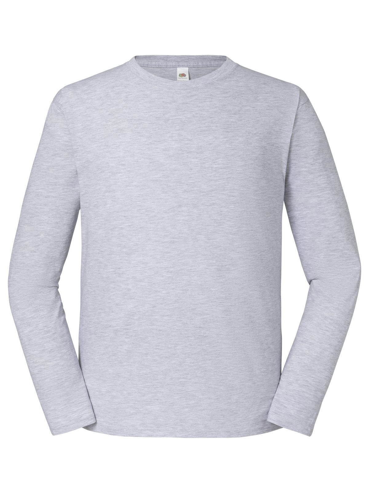 Iconic 195 Long Sleeve T Fruit of the Loom Heather Grey