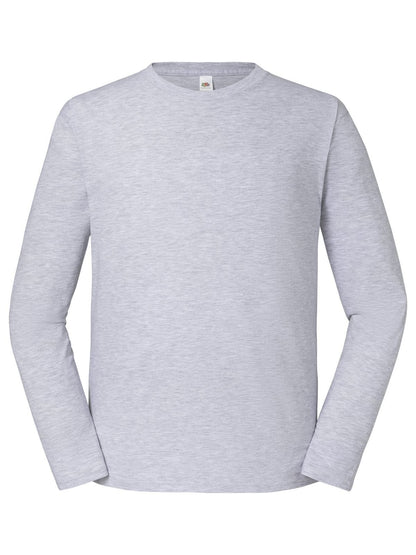 Iconic 195 Long Sleeve T Fruit of the Loom Heather Grey