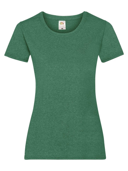 Ladies Valueweight T Fruit of the Loom Retro Heather Green