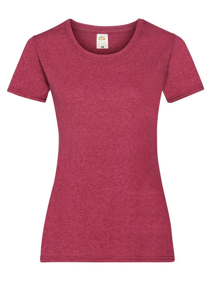 Ladies Valueweight T Fruit of the Loom Vintage Heather Red