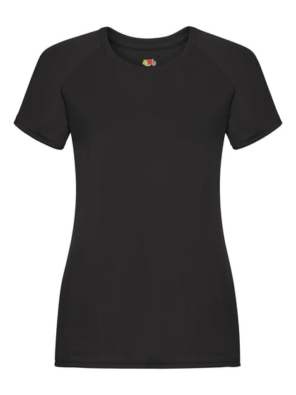 Ladies Performance T Fruit of the Loom Black