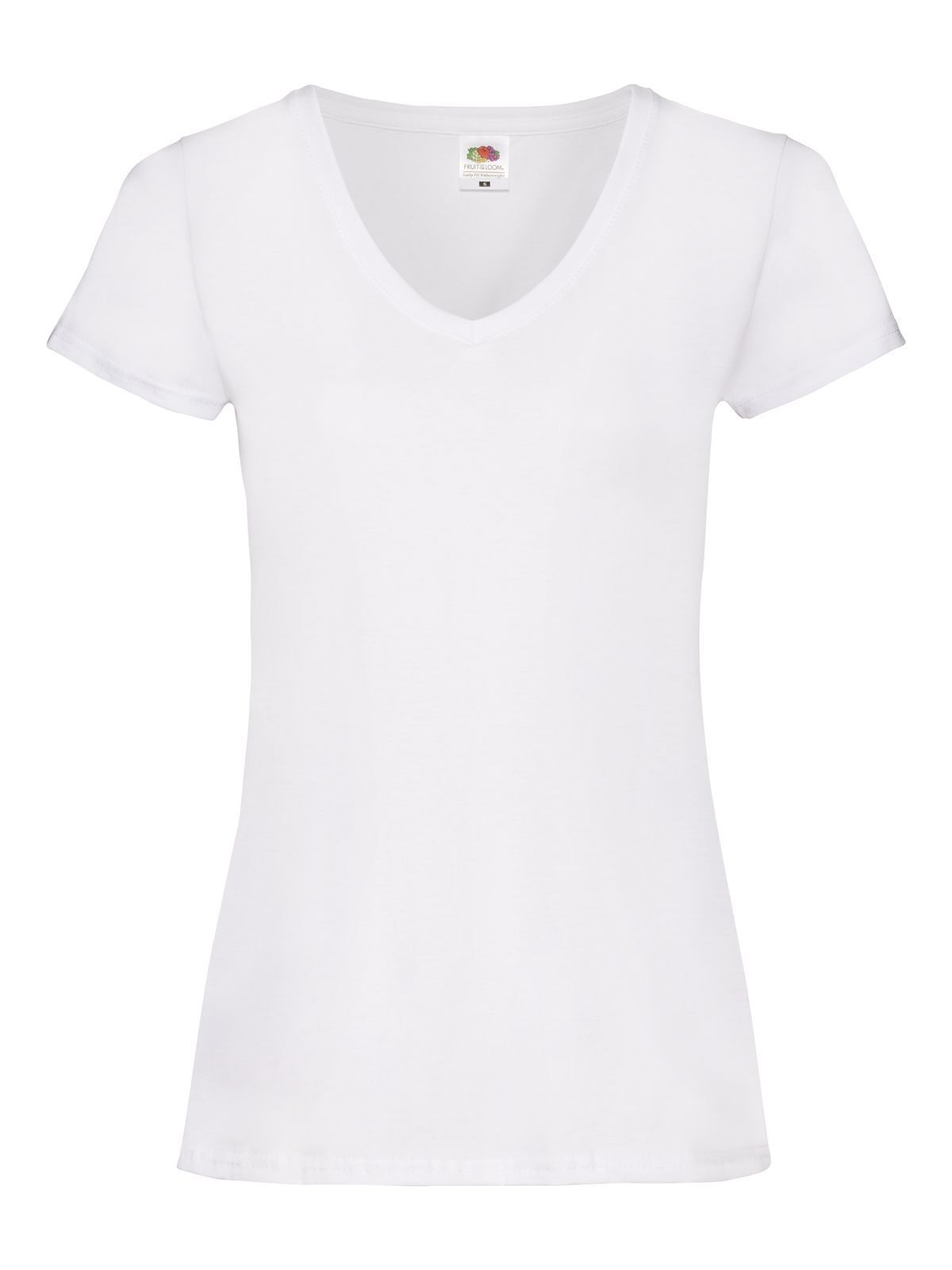Ladies Valueweight V-Neck T Fruit of the Loom White
