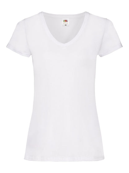 Ladies Valueweight V-Neck T Fruit of the Loom White
