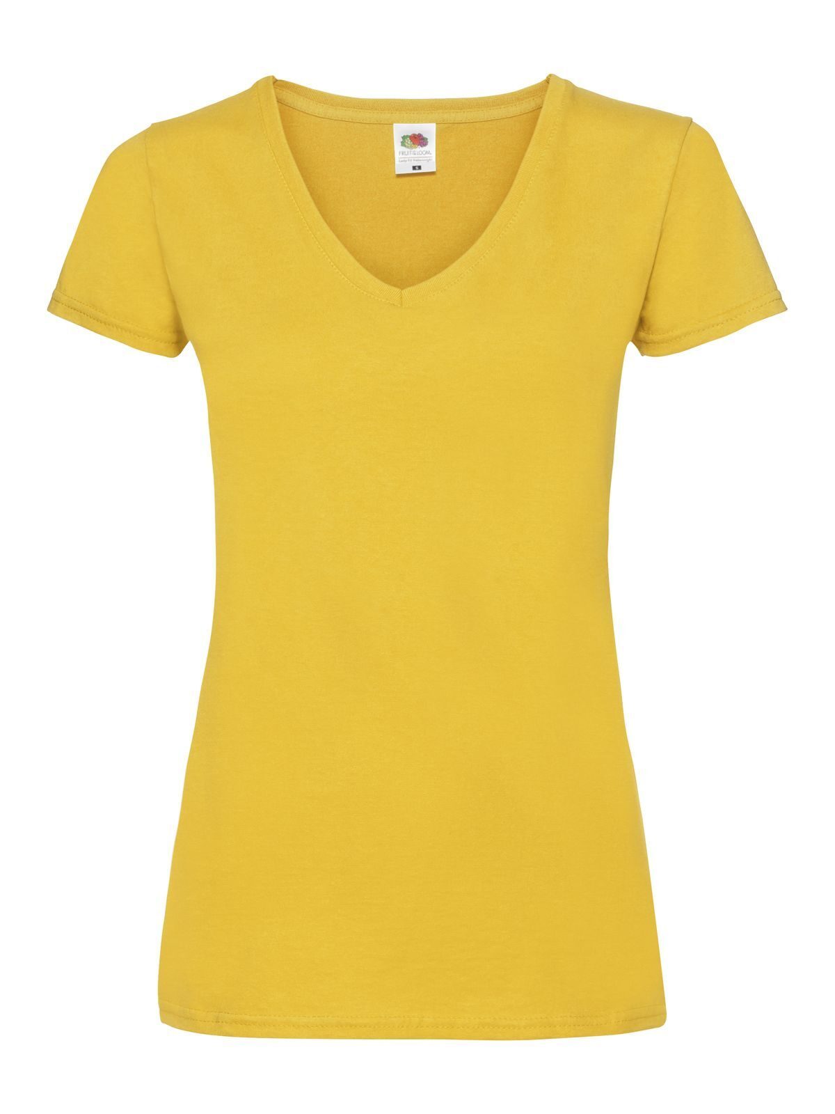 Ladies Valueweight V-Neck T Fruit of the Loom Sunflower