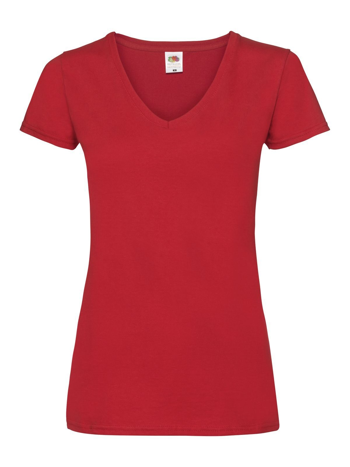Ladies Valueweight V-Neck T Fruit of the Loom Red