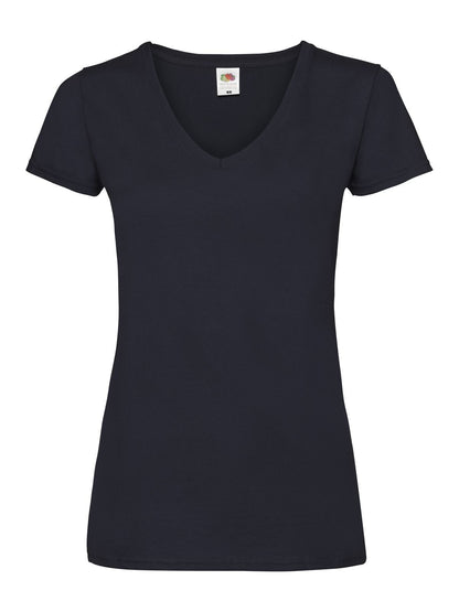 Ladies Valueweight V-Neck T Fruit of the Loom Deep Navy