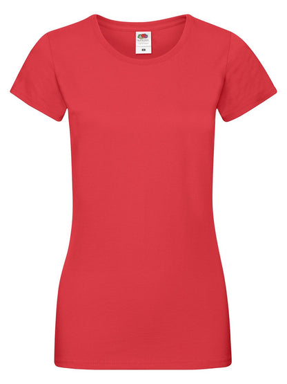 Ladies Sofspun T Fruit of the Loom Red