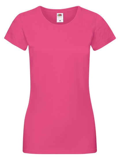 Ladies Sofspun T Fruit of the Loom Fuchsia