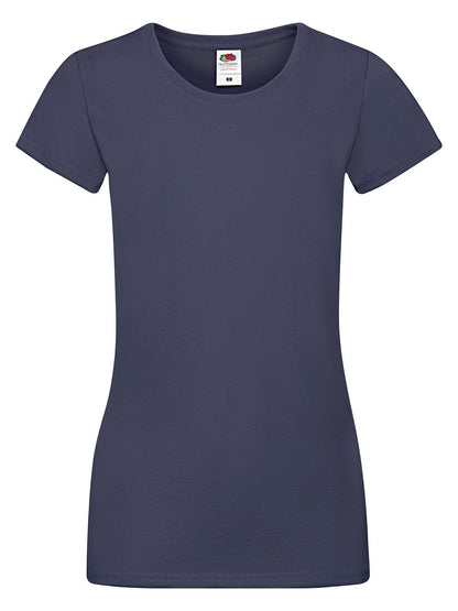 Ladies Sofspun T Fruit of the Loom Deep Navy