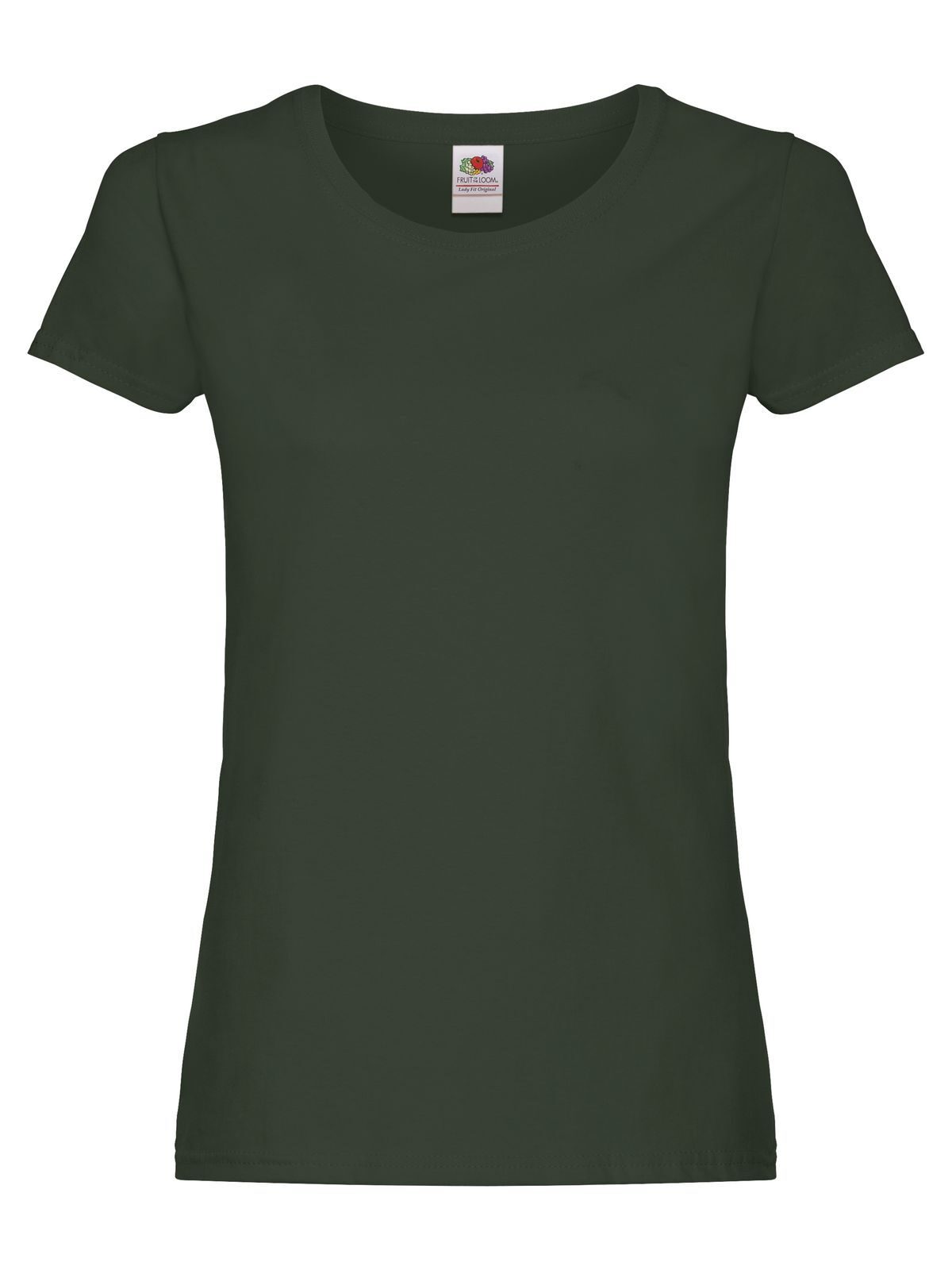 Ladies Original T Fruit of the Loom Bottle Green