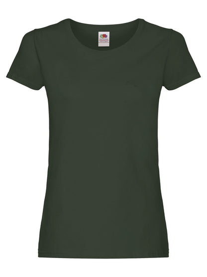 Ladies Original T Fruit of the Loom Bottle Green