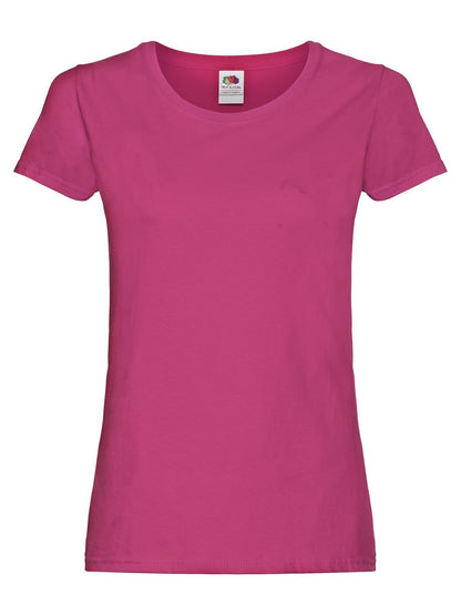 Ladies Original T Fruit of the Loom Fuchsia
