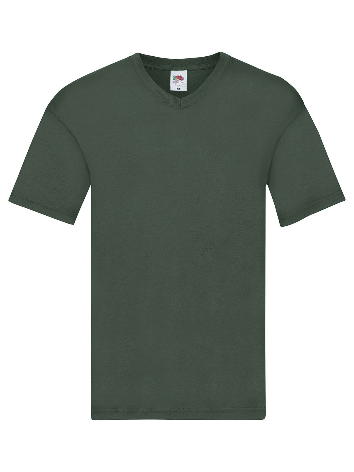 Original V-Neck T Fruit of the Loom Bottle Green