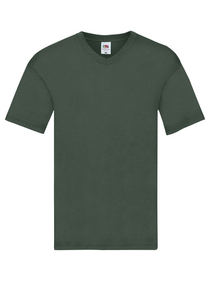 Original V-Neck T Fruit of the Loom Bottle Green