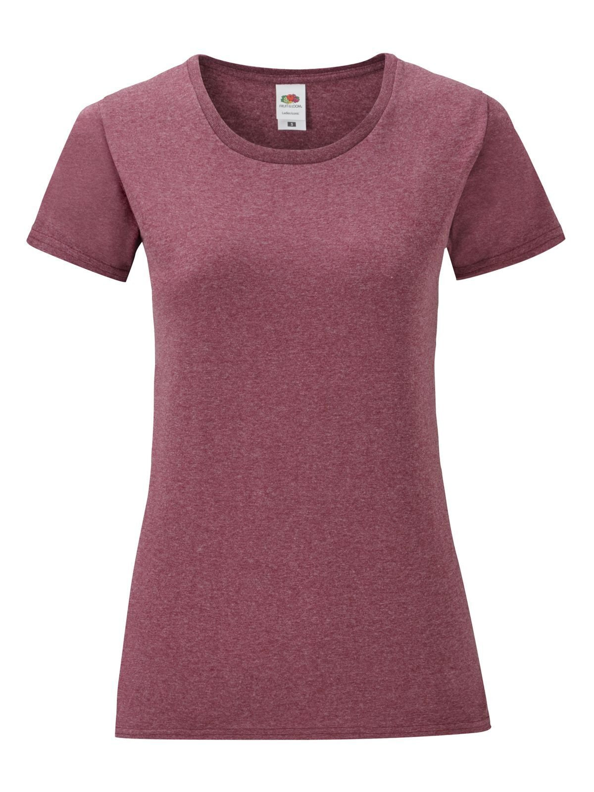 Ladies Iconic 150 T Fruit of the Loom Heather Burgundy