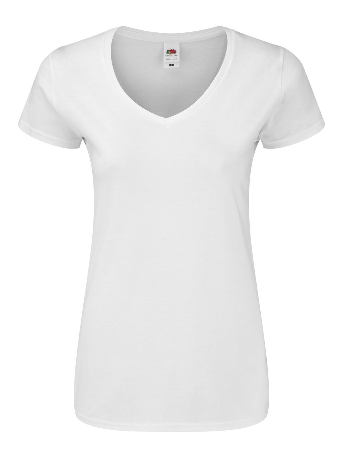 Ladies 150 V-Neck T Fruit of the Loom White