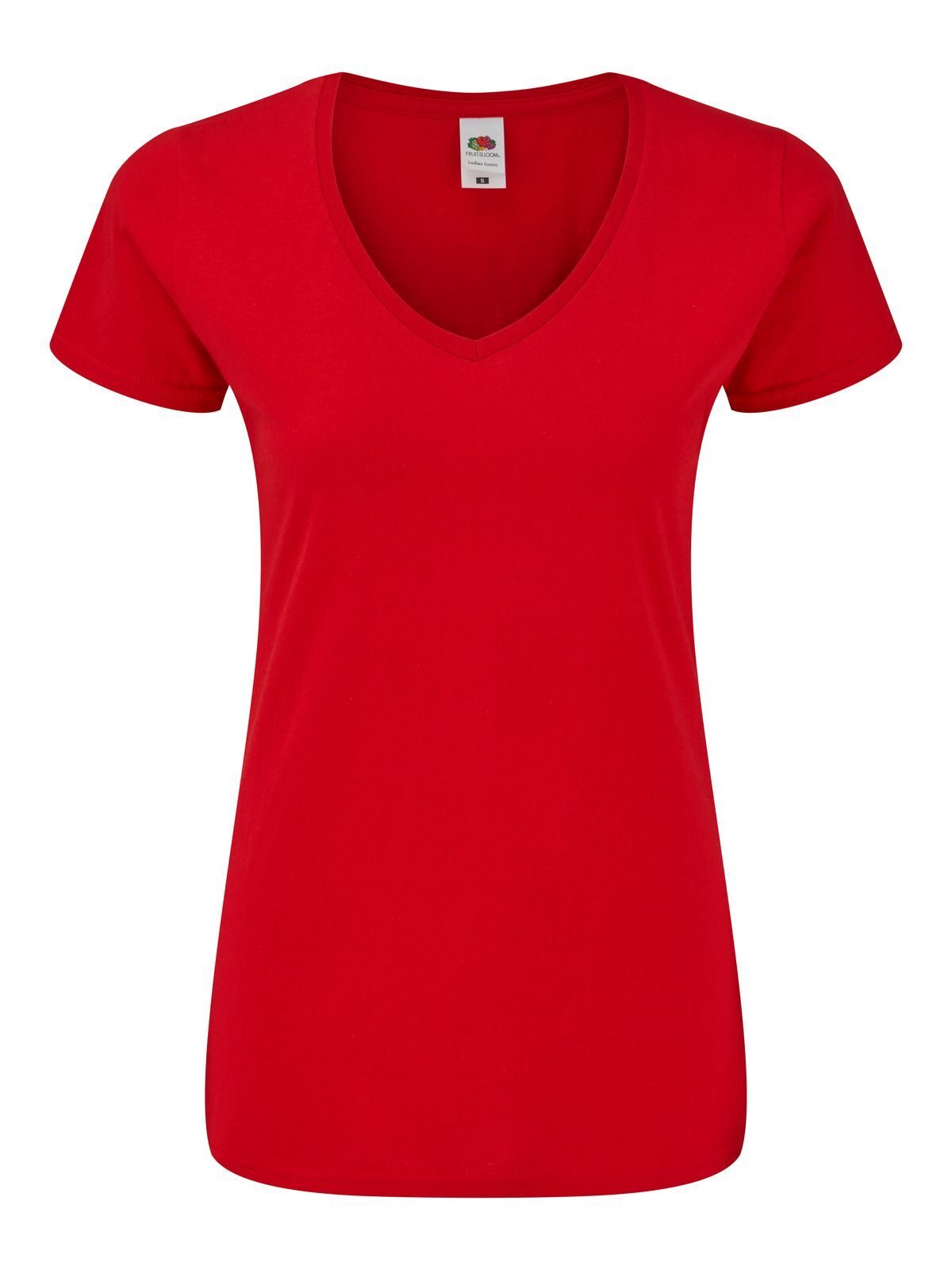 Ladies 150 V-Neck T Fruit of the Loom Red
