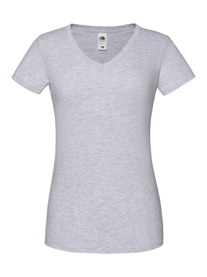 Ladies 150 V-Neck T Fruit of the Loom Heather Grey