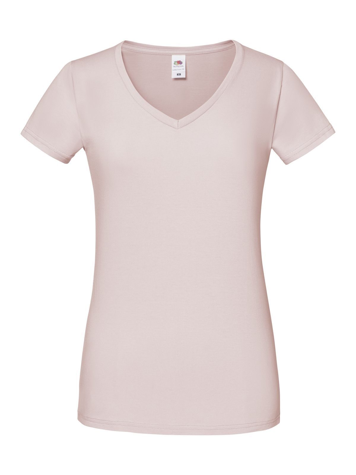 Ladies 150 V-Neck T Fruit of the Loom Powder Rose