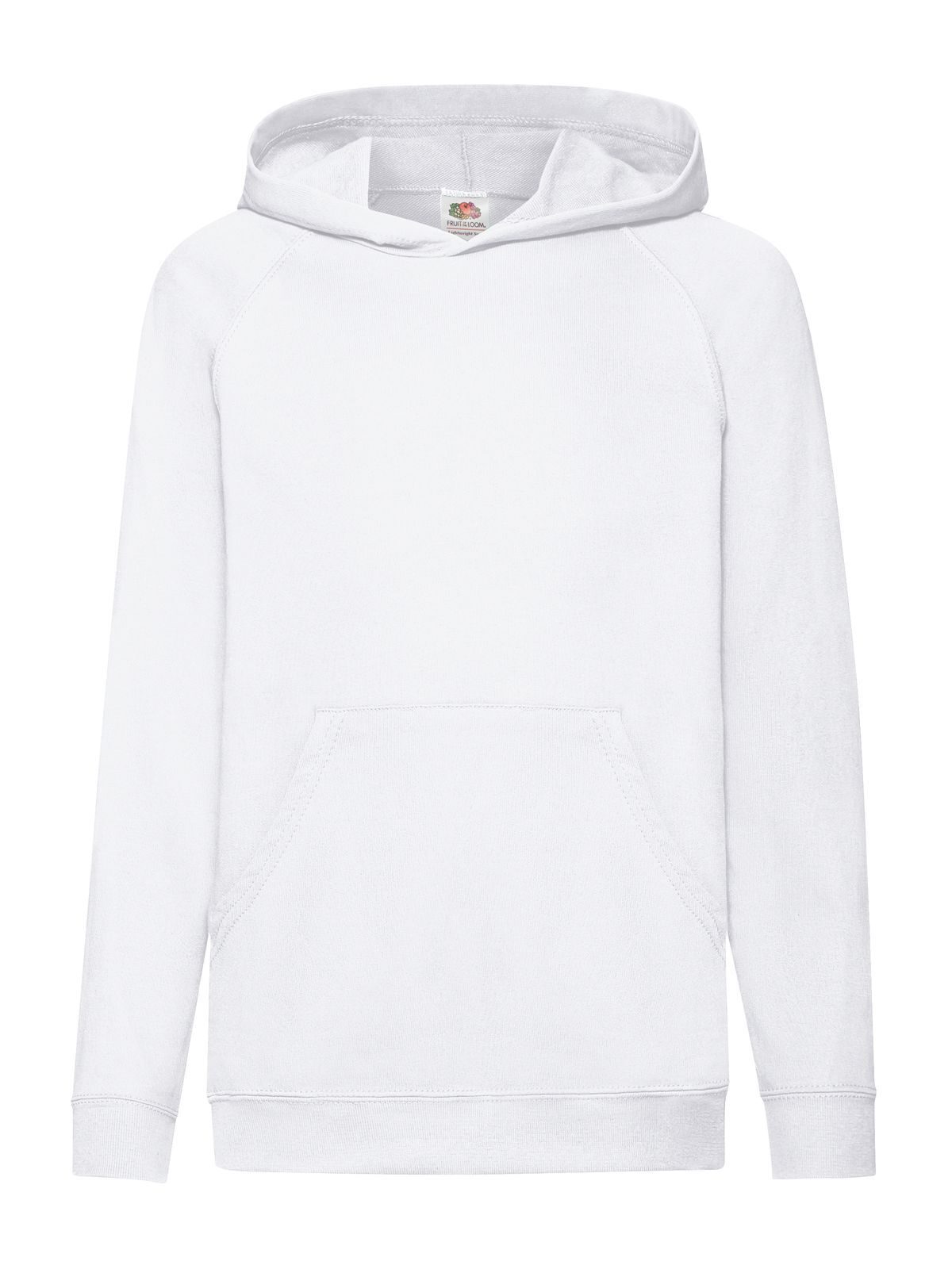 Kids Lightweight Hooded Sweat Fruit of the Loom White