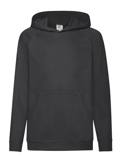 Kids Lightweight Hooded Sweat Fruit of the Loom Black