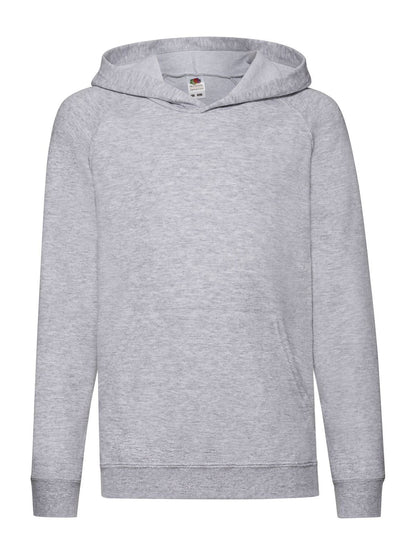 Kids Lightweight Hooded Sweat Fruit of the Loom Heather Grey