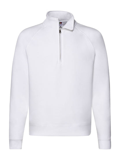 Premium Zip Neck Sweat Fruit of the Loom White