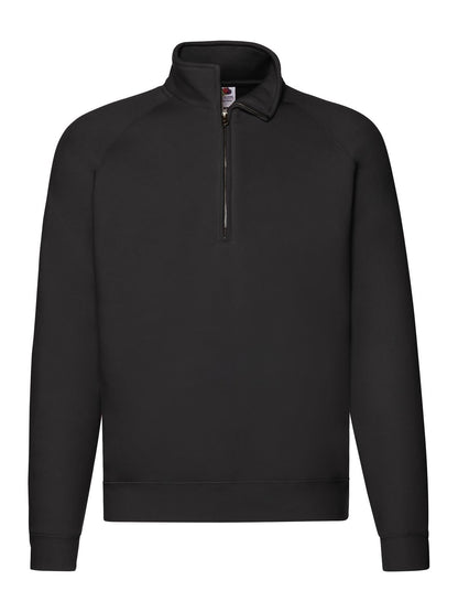 Premium Zip Neck Sweat Fruit of the Loom Black