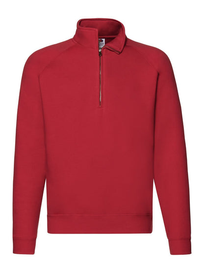 Premium Zip Neck Sweat Fruit of the Loom Red